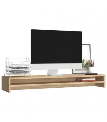 vidaXL Monitor Stand Sonoma Oak 100x24x13 cm Engineered Wood