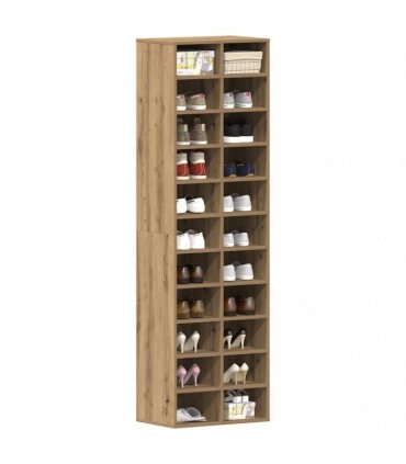 vidaXL Shoe Cabinet Artisan Oak 54x34x183 cm Engineered Wood — Colour: artisian oak