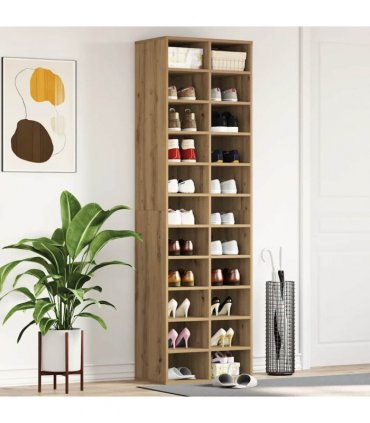 vidaXL Shoe Cabinet Artisan Oak 54x34x183 cm Engineered Wood — Colour: artisian oak