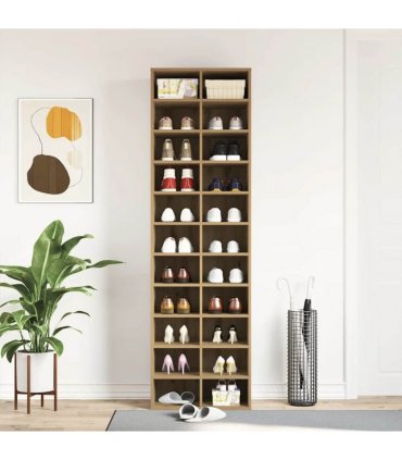 vidaXL Shoe Cabinet Artisan Oak 54x34x183 cm Engineered Wood — Colour: artisian oak