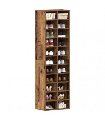 vidaXL Shoe Cabinet Old Wood 54x34x183 cm Engineered Wood