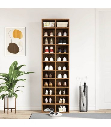 vidaXL Shoe Cabinet Old Wood 54x34x183 cm Engineered Wood