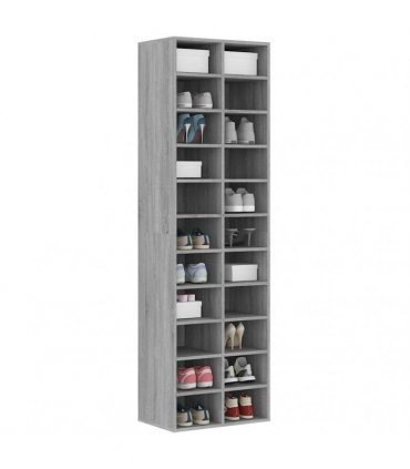 vidaXL Shoe Cabinet Grey Sonoma 54x34x183 cm Engineered Wood