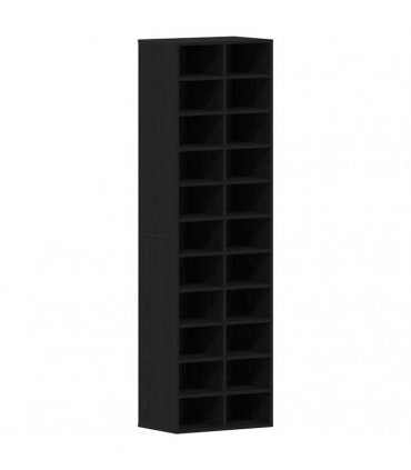 vidaXL Shoe Cabinet Black Oak 54x34x183 cm Engineered Wood