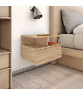 vidaXL Floating Nightstand | Sonoma Oak | Engineered Wood | Compact | Storage