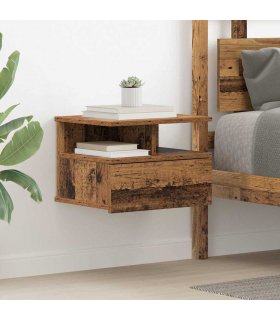 vidaXL Floating Nightstand Old Wood 40 x 31 x 28 cm Engineered Wood