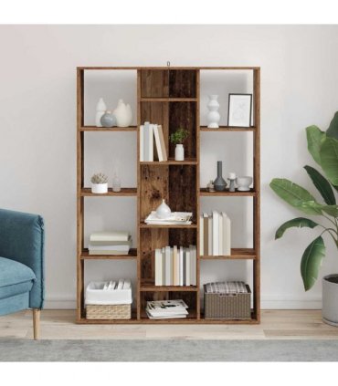 vidaXL Room Divider/Book Cabinet Old Wood 100x24x140 cm Engineered Wood