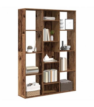 vidaXL Room Divider/Book Cabinet Old Wood 100x24x140 cm Engineered Wood