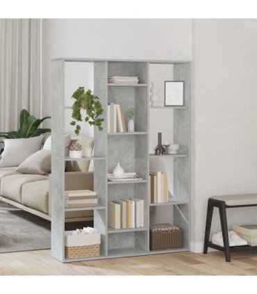 vidaXL Room Divider/Book Cabinet Concrete Grey 100x24x140 cm Engineered Wood