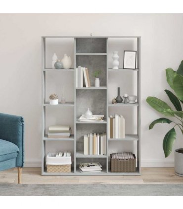 vidaXL Room Divider/Book Cabinet Concrete Grey 100x24x140 cm Engineered Wood