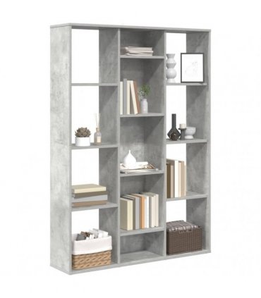 vidaXL Room Divider/Book Cabinet Concrete Grey 100x24x140 cm Engineered Wood