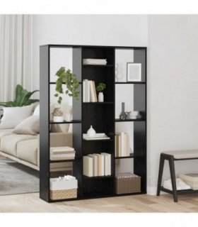 vidaXL Room Divider Black Oak 100 x 24 x 140 cm Engineered Wood