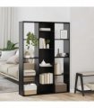 vidaXL Room Divider Black Oak 100 x 24 x 140 cm Engineered Wood