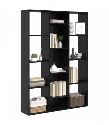 vidaXL Room Divider Black Oak 100 x 24 x 140 cm Engineered Wood