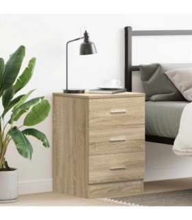 vidaXL Bedside Cabinet Sonoma Oak 38x35x56 cm Engineered Wood