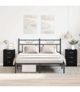 vidaXL Bedside Cabinets 2 pcs Black Oak 38x35x55 cm Engineered Wood