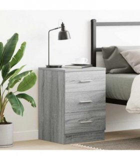 vidaXL Bedside Cabinet Grey Sonoma 38x35x56 cm Engineered Wood