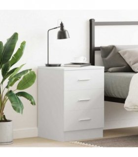 vidaXL Bedside Cabinet White 38x35x56 cm Engineered Wood