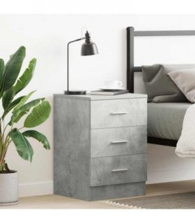 vidaXL Bedside Cabinet Concrete Grey 38x35x56 cm Engineered Wood
