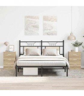 vidaXL Bedside Cabinets 2 pcs Sonoma Oak 38x35x56 cm Engineered Wood