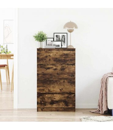 vidaXL Sideboard Smoked Oak 60x35x98.5 cm Engineered Wood