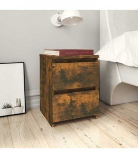 vidaXL Bedside Cabinet Smoked Oak 30x30x40 cm Engineered Wood