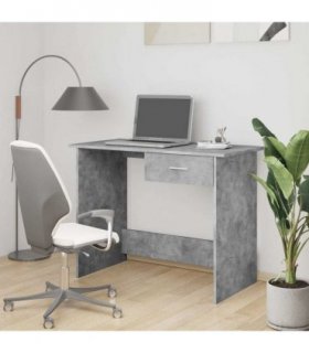 vidaXL Desk Concrete Grey 100x50x76 cm Engineered Wood