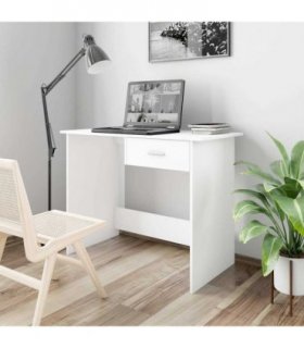 vidaXL Desk White 100x50x76 cm Engineered Wood