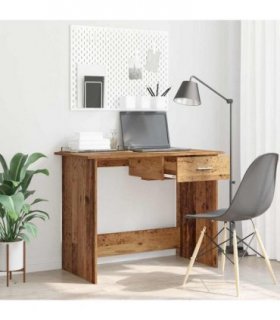 vidaXL Desk with Drawer Old Wood 100 x 50 x 76 cm Engineered Wood