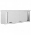 vidaXL Kitchen Wall Cabinet with Sliding Doors 120x40x50 cm Stainless Steel — Size: 120 x 40 x 50 cm