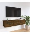 vidaXL Wall Cabinet Smoked Oak 88x26x18.5 cm Engineered Wood — Size: 90 cm