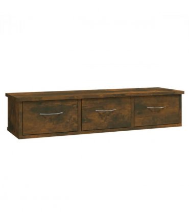 vidaXL Wall Cabinet Smoked Oak 88x26x18.5 cm Engineered Wood — Size: 90 cm