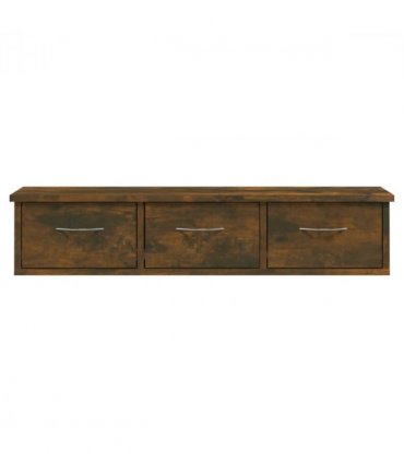 vidaXL Wall Cabinet Smoked Oak 88x26x18.5 cm Engineered Wood — Size: 90 cm