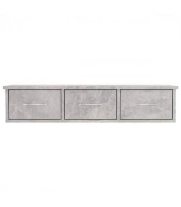 vidaXL Wall-mounted Drawer Shelf Concrete Grey 88x26x18.5 cm Engineered Wood — Size: 90 cm