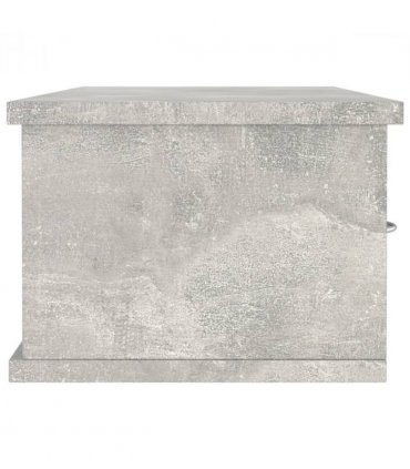 vidaXL Wall-mounted Drawer Shelf Concrete Grey 88x26x18.5 cm Engineered Wood — Size: 90 cm