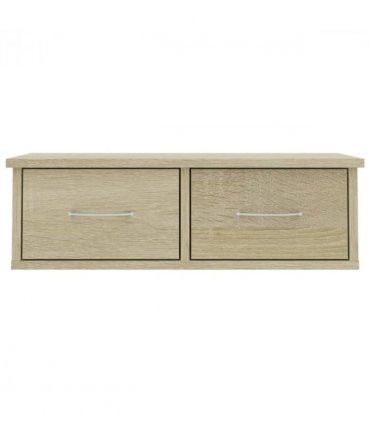 vidaXL Wall-mounted Drawer Shelf Sonoma Oak 60x26x18.5 cm Engineered Wood — Size: 60 cm