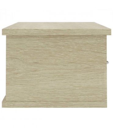 vidaXL Wall-mounted Drawer Shelf Sonoma Oak 60x26x18.5 cm Engineered Wood — Size: 60 cm