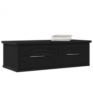vidaXL Wall Cabinet Black Oak 60 x 26 x 18.5 cm Engineered Wood — Size: 60 cm