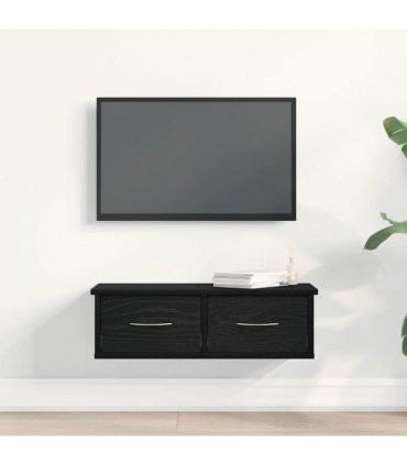 vidaXL Wall Cabinet Black Oak 60 x 26 x 18.5 cm Engineered Wood — Size: 60 cm