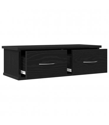 vidaXL Wall Cabinet Black Oak 60 x 26 x 18.5 cm Engineered Wood — Size: 60 cm