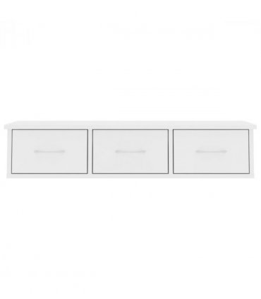 vidaXL Wall-mounted Drawer Shelf White 88x26x18.5 cm Engineered Wood — Size: 90 cm
