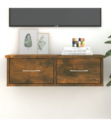 vidaXL Wall Cabinet Smoked Oak 60x26x18.5 cm Engineered Wood — Size: 60 cm