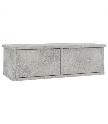 vidaXL Wall-mounted Drawer Shelf Concrete Grey 60x26x18.5 cm Engineered Wood — Size: 60 cm