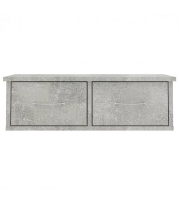 vidaXL Wall-mounted Drawer Shelf Concrete Grey 60x26x18.5 cm Engineered Wood — Size: 60 cm