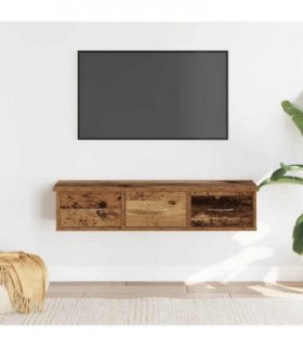 vidaXL Wall Cabinet Old Wood 88x26x18.5 cm Engineered Wood — Size: 90 cm