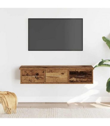 vidaXL Wall Cabinet Old Wood 88x26x18.5 cm Engineered Wood — Size: 90 cm