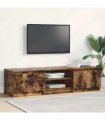 vidaXL TV Cabinet Smoked Oak 140x40x35.5 cm Engineered Wood