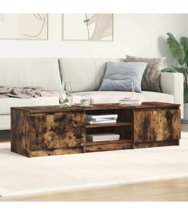 vidaXL TV Cabinet Smoked Oak 140x40x35.5 cm Engineered Wood