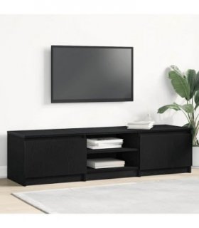 vidaXL TV Cabinet Black Oak 140x40x35.5 cm Engineered Wood
