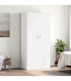 vidaXL Wardrobe White 80x52x180 cm Engineered Wood